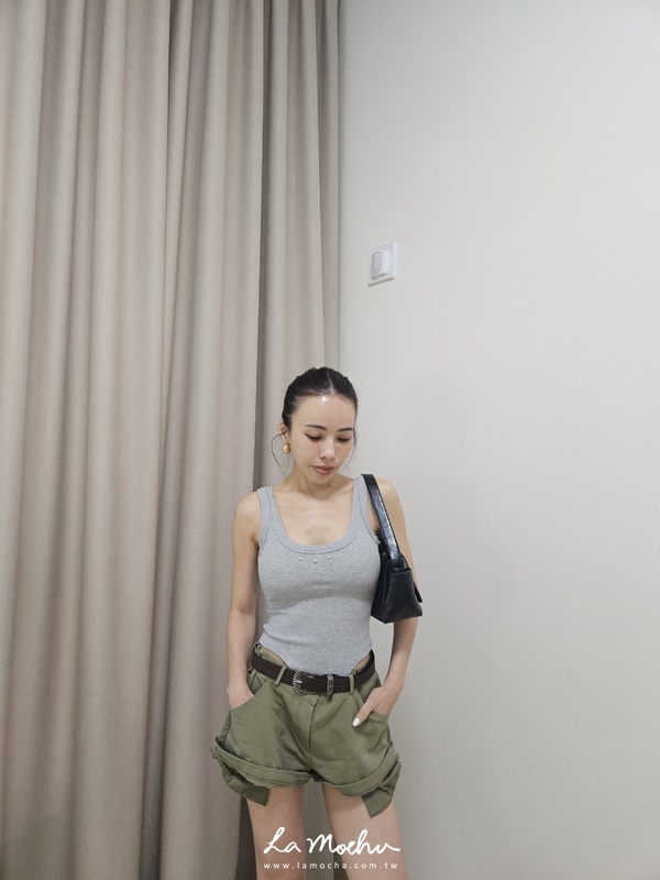 三鉚釘螺紋棉質連體衣